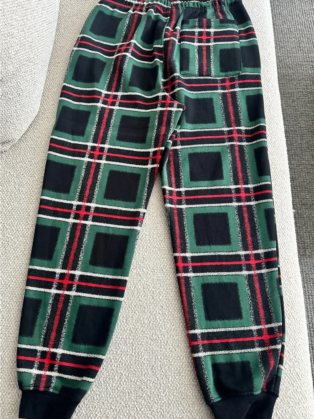 Jordan Green Black & Red Plaid Fleece Joggers